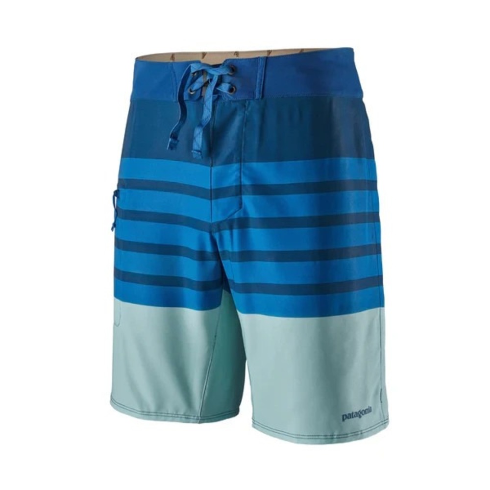 Patagonia Planing Boardshorts Men's 38 Blue Striped Stretch Drawstrings Pockets